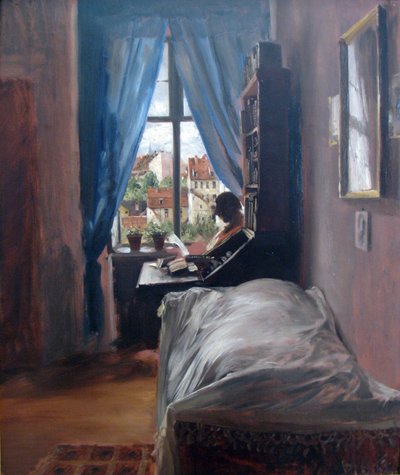 Bedroom of the Artist, Ritterstrasse by Adolph Menzel